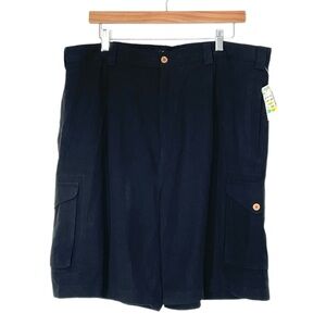 Paradise Coves Men’s Washable Silk Khaki Cargo Shorts in Black Size 38 NWT